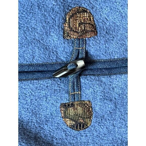 Vintage Women's Fleece Button Hook Vest. T & Company. Blue. Size Large. - Picture 4 of 8